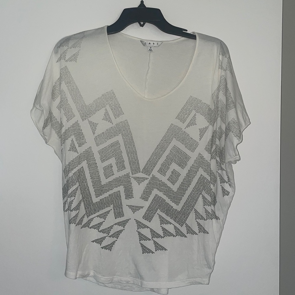 Small CAbi #560 White Jan Tee